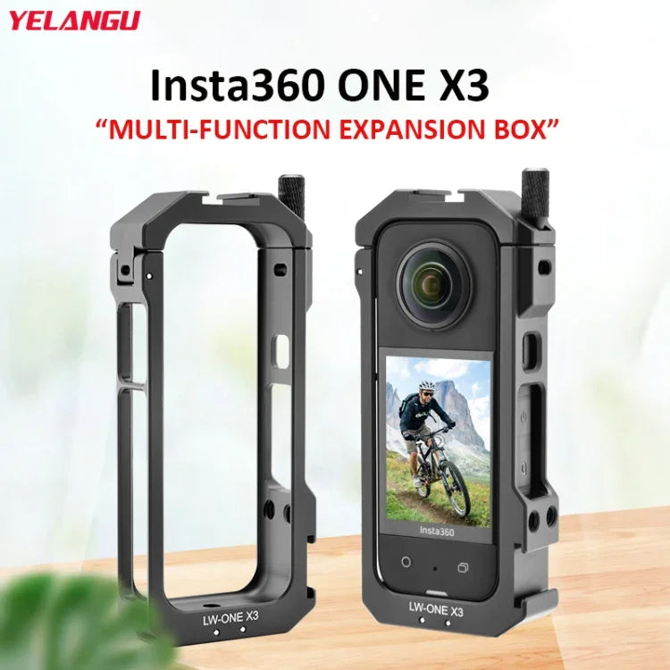 適用於 Insta360 X3 YELANGU LW-ONE X3 金屬框架延伸保護殼，LW-ONE X3