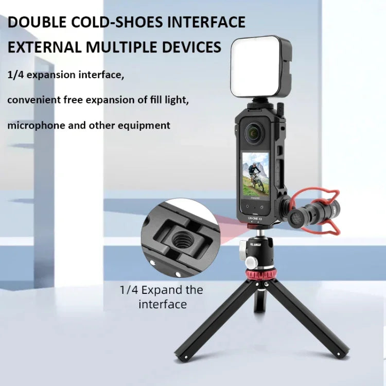 適用於 Insta360 X3 YELANGU LW-ONE X3 金屬框架延伸保護殼，LW-ONE X3