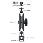 21mm 球頭汽車前座把手固定支架，含三腳架轉接器與螺絲，適用於 GoPro、Insta360、DJI 及其他運動相機，21mm 16.3 公分