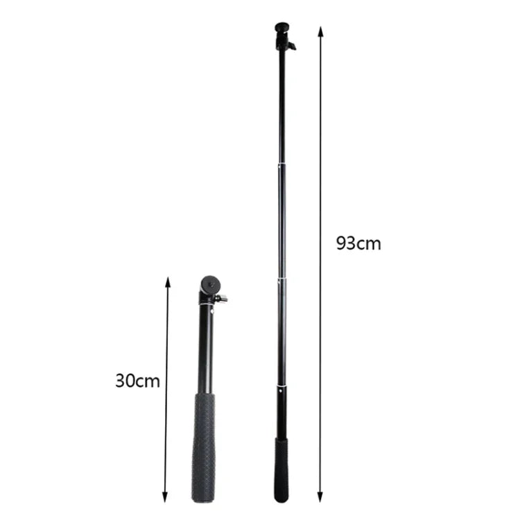 30-93cm 折疊式多功能自拍桿三腳架支架，適用於 GoPro、Insta360、DJI 及其他運動相機、手機，長度：30-93cm
