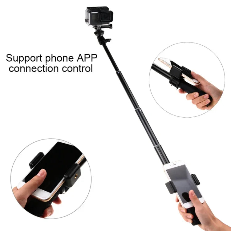 30-93cm 折疊式多功能自拍桿三腳架支架，適用於 GoPro、Insta360、DJI 及其他運動相機、手機，長度：30-93cm