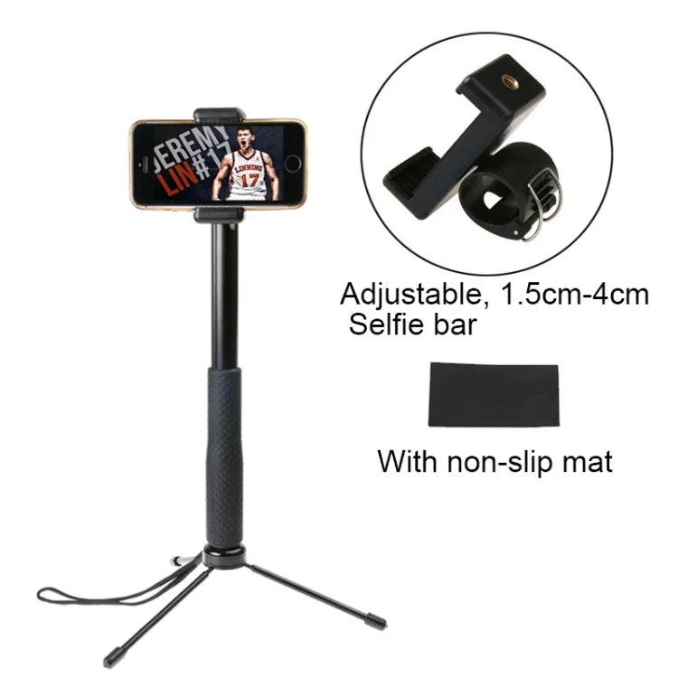 30-93cm 折疊式多功能自拍桿三腳架支架，適用於 GoPro、Insta360、DJI 及其他運動相機、手機，長度：30-93cm