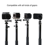 30-93cm 折疊式多功能自拍桿三腳架支架，適用於 GoPro、Insta360、DJI 及其他運動相機、手機，長度：30-93cm