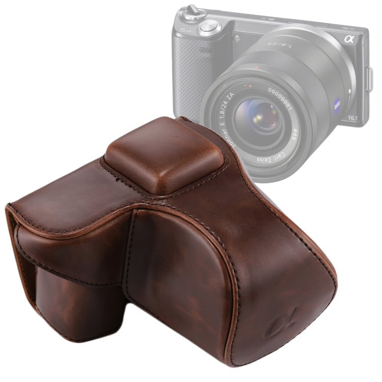 全身相機 PU 皮革保護套包，帶背帶，適用於 Sony NEX 5N / 5R / 5T（16-50mm / 18-55mm 鏡頭），適用於 Sony NEX 5N