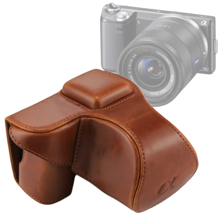全身相機 PU 皮革保護套包，帶背帶，適用於 Sony NEX 5N / 5R / 5T（16-50mm / 18-55mm 鏡頭），適用於 Sony NEX 5N