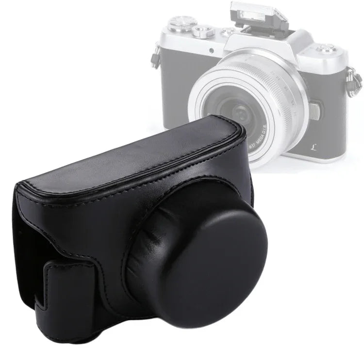 全身相機 PU 皮革相機保護套包，帶背帶，適用於 Panasonic Lumix GF7 / GF8 / GF9（12-32mm / 14-42mm 鏡頭），適用於 Lumix GF7