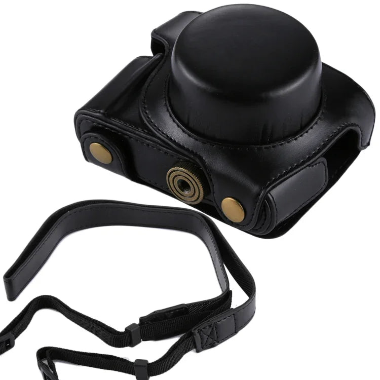 全身相機 PU 皮革相機保護套包，帶背帶，適用於 Panasonic Lumix GF7 / GF8 / GF9（12-32mm / 14-42mm 鏡頭），適用於 Lumix GF7