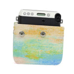 彩虹油畫圖案 PU 皮革相機保護包，適用於 FUJIFILM Instax Mini70 相機，彩虹油畫