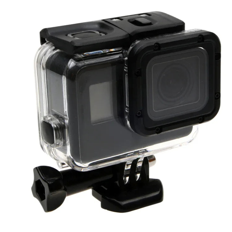 GoPro HERO6 /5 30米防水保護殼 + 帶扣空心背蓋 基本支架與螺絲，無需拆卸鏡頭(GP413)，保護殼+背蓋