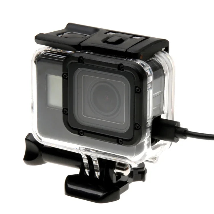 適用於 GoPro HERO6 /5 骨架保護殼 + 帶扣空心背蓋 基本支架與螺絲，無需拆卸鏡頭，空心背蓋