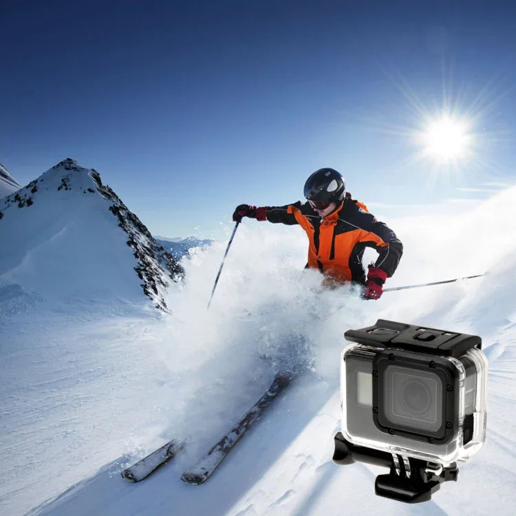適用於 GoPro HERO6 /5 骨架保護殼 + 帶扣空心背蓋 基本支架與螺絲，無需拆卸鏡頭，空心背蓋
