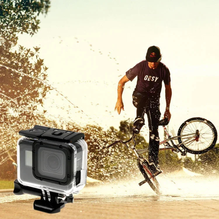 適用於 GoPro HERO6 /5 骨架保護殼 + 帶扣空心背蓋 基本支架與螺絲，無需拆卸鏡頭，空心背蓋