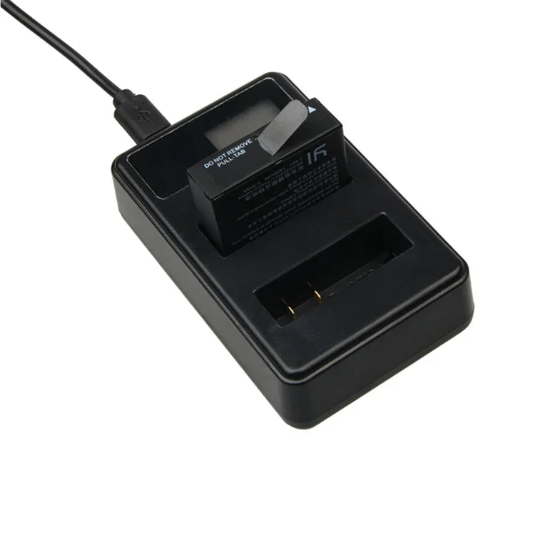 Xiaoyi 4K 運動相機用 LCD 螢幕雙電池充電器附 USB 線，顯示充電容量 (XM47)，LCD 螢幕電池充電器
