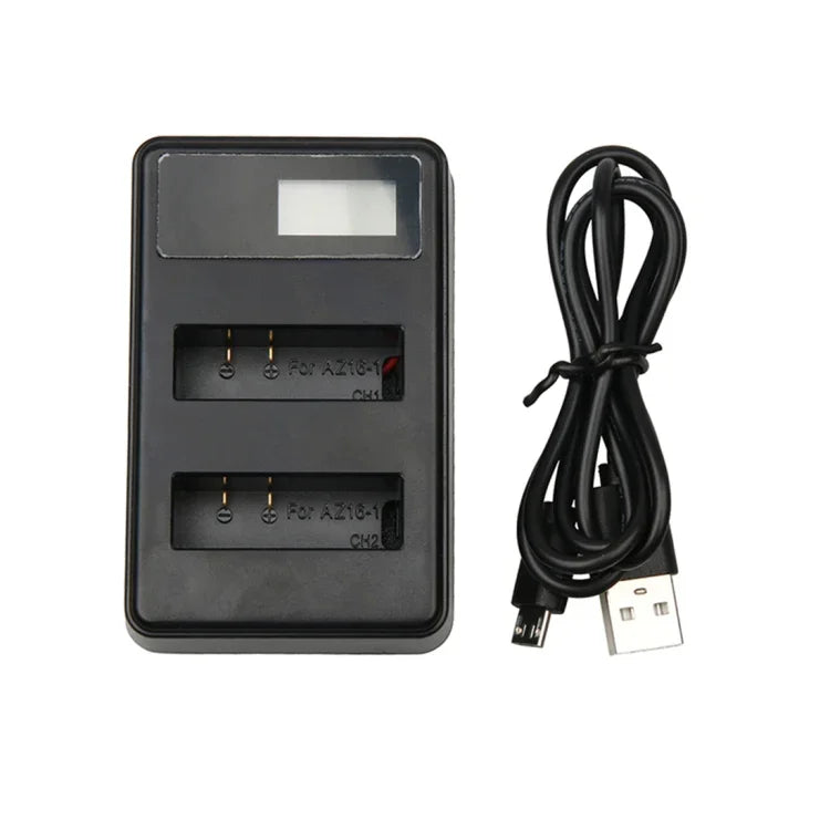 Xiaoyi 4K 運動相機用 LCD 螢幕雙電池充電器附 USB 線，顯示充電容量 (XM47)，LCD 螢幕電池充電器
