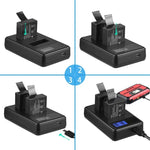 SJCAM SJ7000 / SJ6000 / SJ5000 / SJ4000 電池 LCD 雙電池充電器，顯示充電容量，適用 SJCAM SJ7000