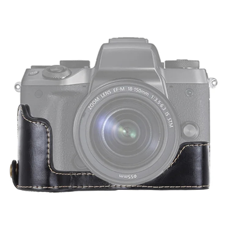 1/4 吋螺紋 PU 皮革相機半套底座，適用 Canon EOS M5，適用 Canon M5