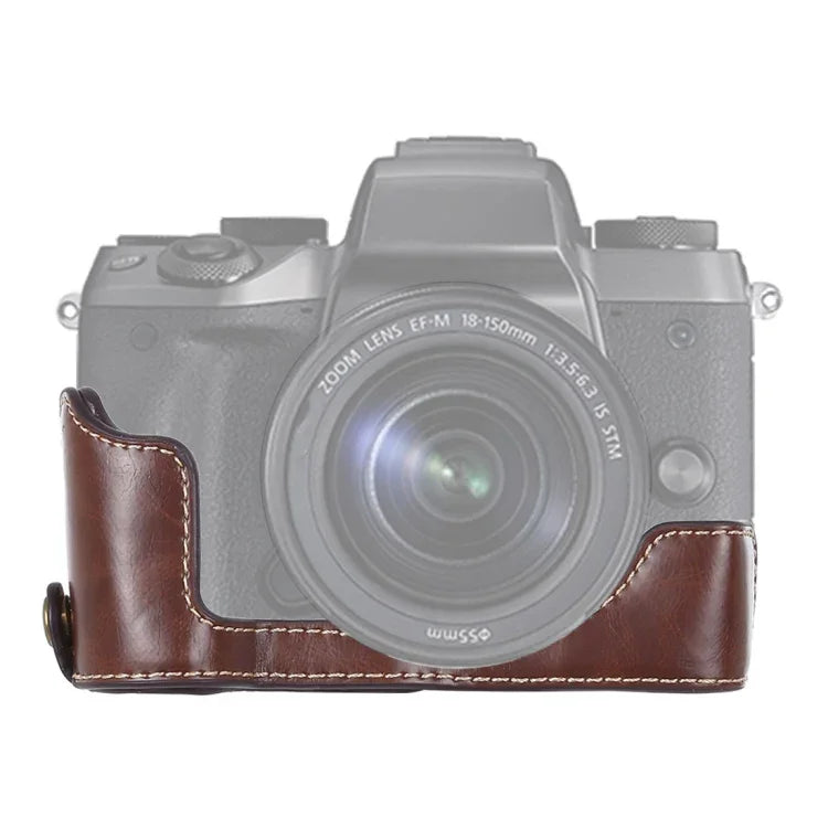 1/4 吋螺紋 PU 皮革相機半套底座，適用 Canon EOS M5，適用 Canon M5