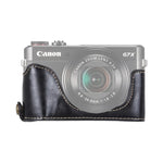 1/4 吋螺紋 PU 皮革相機半套底座，適用於 Canon G7 X Mark II，適用於 Canon G7X2