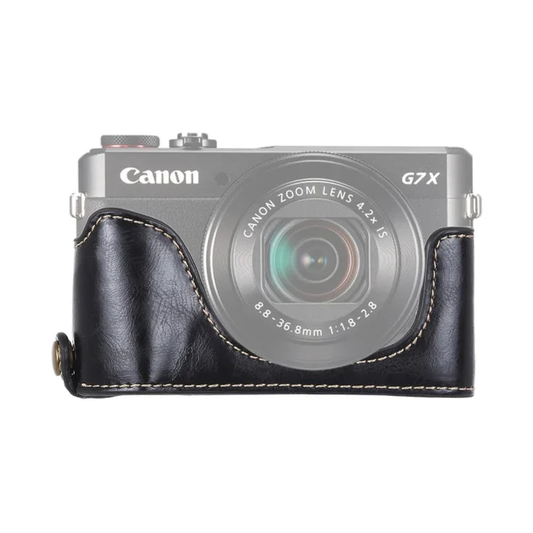 1/4 吋螺紋 PU 皮革相機半套底座，適用於 Canon G7 X Mark II，適用於 Canon G7X2
