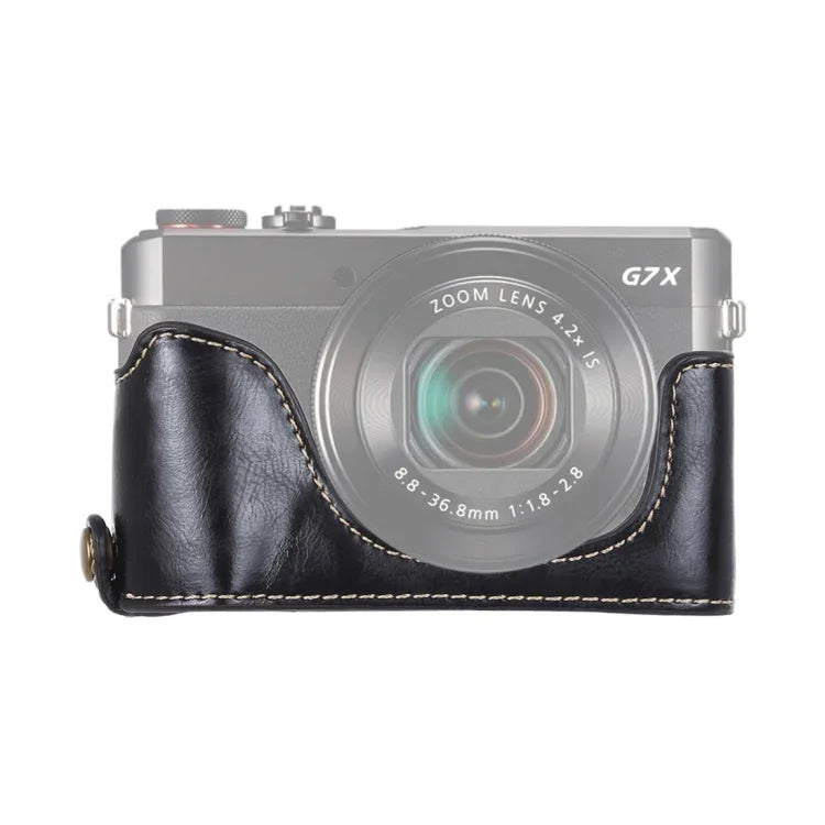 1/4 吋螺紋 PU 皮革相機半套底座，適用於 Canon G7 X Mark II，適用於 Canon G7X2
