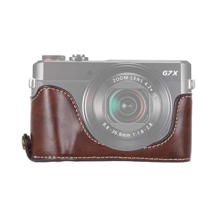 1/4 吋螺紋 PU 皮革相機半套底座，適用於 Canon G7 X Mark II，適用於 Canon G7X2