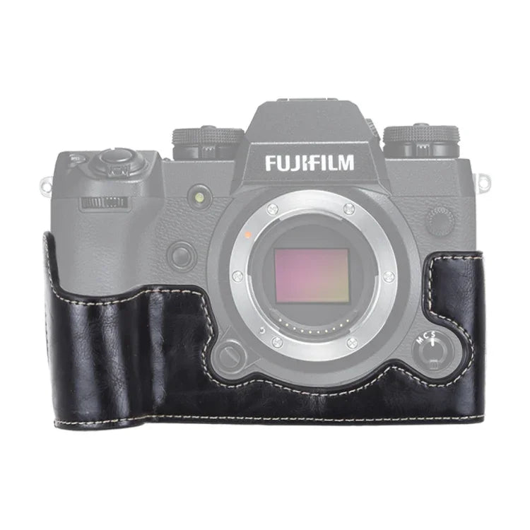 1/4 吋螺紋 PU 皮革相機半套底座，適用於 FUJIFILM X-H1，適用於 FUJIFILM X-H1，適用於 FUJIFILM XH1