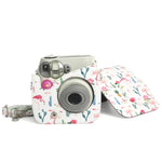 火烈鳥仙人掌圖案PU皮革保護相機包，適用FUJIFILM Instax Mini 7S / 7C相機，火烈鳥仙人掌