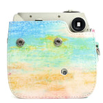 彩虹油畫圖案 PU 皮革保護相機包，適用於 FUJIFILM Instax Mini 7S / 7C 相機，彩虹油畫