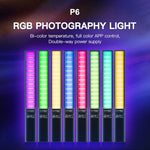 LUXCeO P6 RGB 彩色照片 LED 棒視頻燈 手持 APP 控制 全彩 LED 補光燈，P6