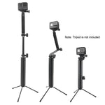 3向單腳架 + 魔術支架自拍棒，適用 GoPro、Insta360、DJI 及其他運動相機，長度：24.5-63公分，長度：24.5-63公分（黑色）