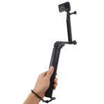 3向單腳架 + 魔術支架自拍棒，適用 GoPro、Insta360、DJI 及其他運動相機，長度：24.5-63公分，長度：24.5-63公分（黑色）