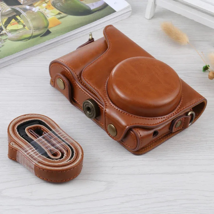 全身 PU 皮革相機包，附背帶，適用於 Samsung Galaxy Camera EK-GC100 / EK-GC110 / EK-GC200，Samsung Galaxy Camera EK-GC200 / EK-GC100 專用