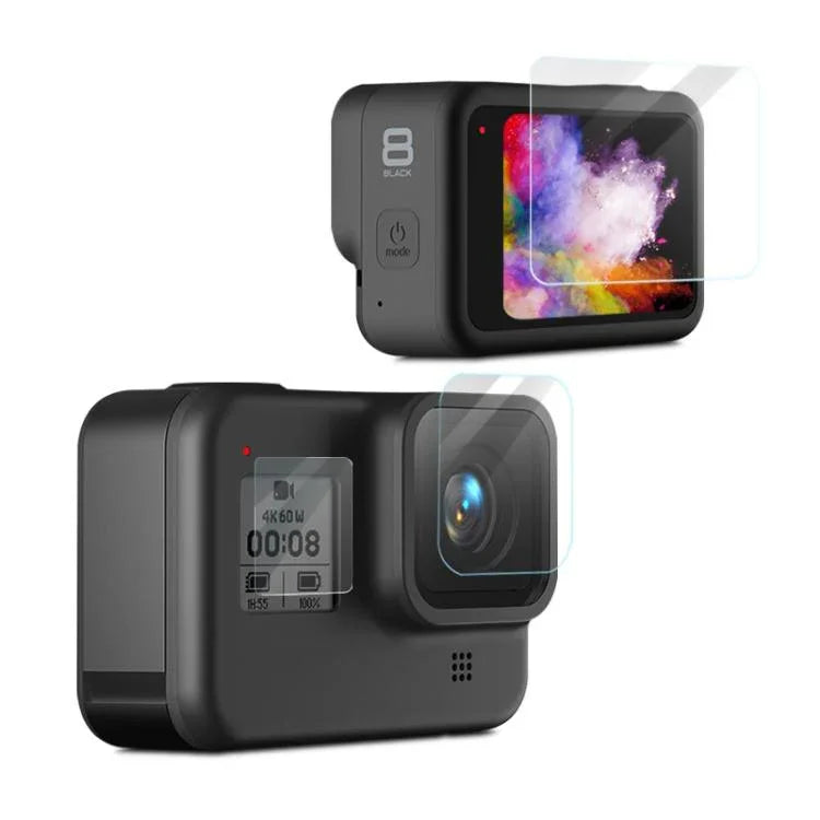 適用 GoPro HERO8 Black 相機鏡頭高清保護膜 + LCD 顯示屏高清保護貼