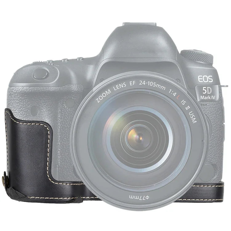 1/4 吋螺紋 PU 皮革相機半套底座，適用 Canon EOS 5D Mark IV / 5D Mark III，適用 Canon 5D4