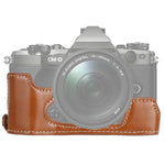 1/4 吋螺紋 PU 皮革相機半套底座，適用 Olympus EM5 / EM5 Mark II，適用 Olympus EM5