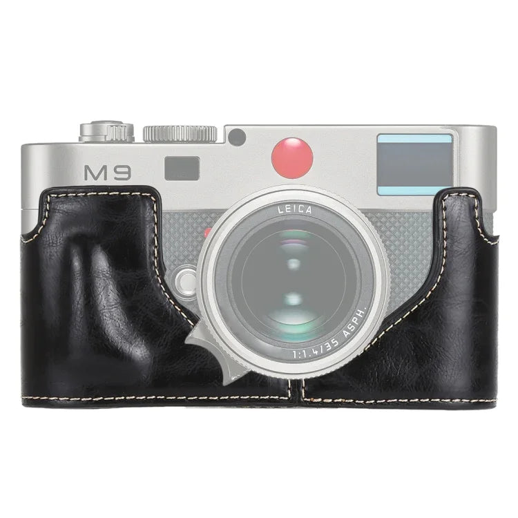 1/4 吋螺紋 PU 皮革相機半套底座，適用 Leica M9，適用 Leica M9