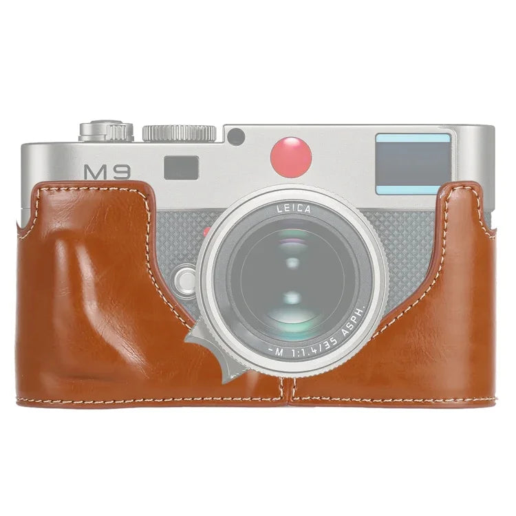 1/4 吋螺紋 PU 皮革相機半套底座，適用 Leica M9，適用 Leica M9