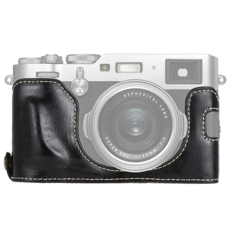 1/4 吋螺紋 PU 皮革相機半套底座，適用 FUJIFILM X100F，適用 FUJIFILM X100F