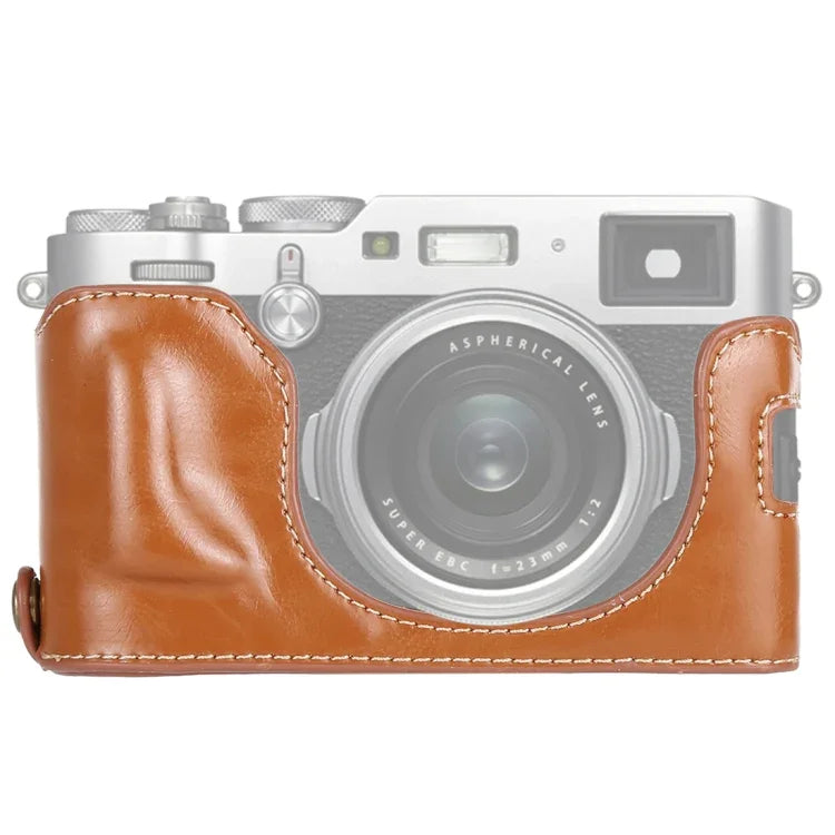 1/4 吋螺紋 PU 皮革相機半套底座，適用 FUJIFILM X100F，適用 FUJIFILM X100F