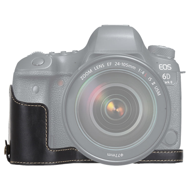 1/4 吋螺紋 PU 皮革相機半套底座，適用於 Canon EOS 6D / 6D Mark II，適用於 Canon 6D2