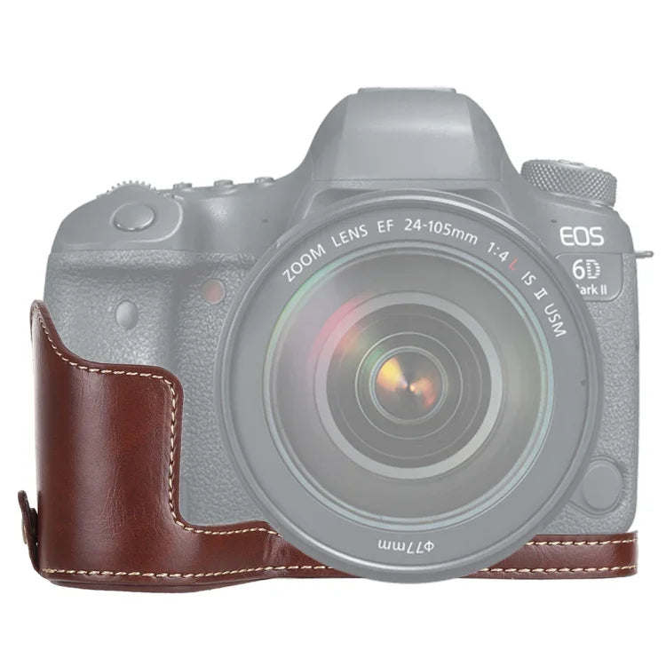 1/4 inch Thread PU Leather Camera Half Case Base for Canon EOS 6D /  6D Mark II, For Canon 6D2
