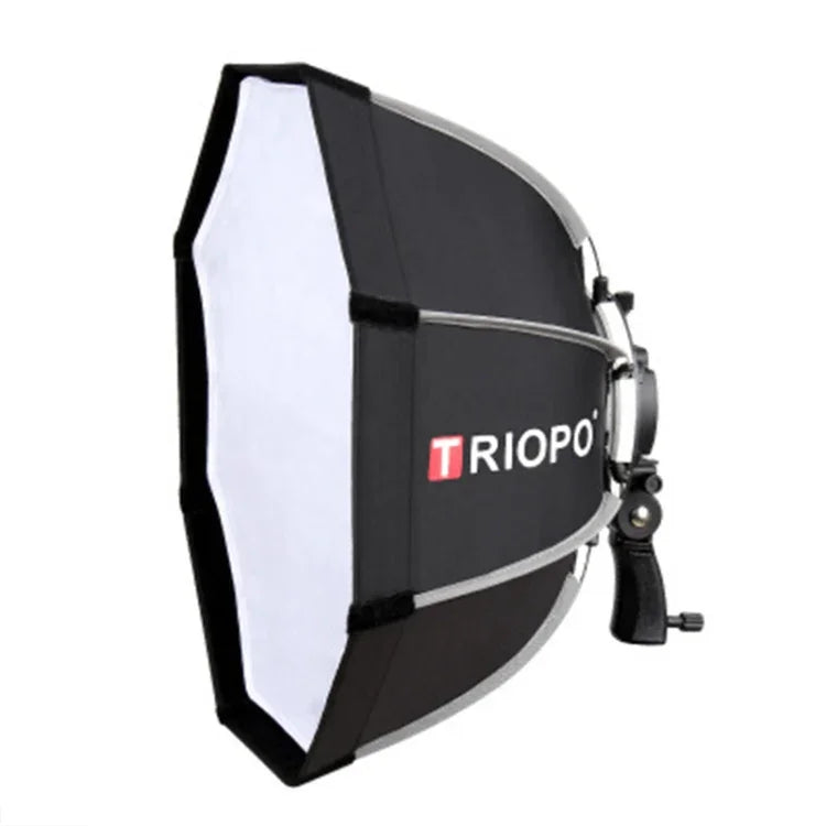 TRIOPO KS55 55 公分 Speedlite 閃光燈八角形拋物線柔光箱擴散器，帶支架手柄，KS55
