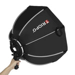 TRIOPO KS55 55 公分 Speedlite 閃光燈八角形拋物線柔光箱擴散器，帶支架手柄，KS55