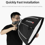 TRIOPO KS55 55 公分 Speedlite 閃光燈八角形拋物線柔光箱擴散器，帶支架手柄，KS55