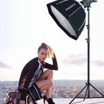 TRIOPO S65 直徑 65 公分蜂巢格柵八角形柔光箱反射擴散器，適用於工作室 Speedlite 閃光燈柔光箱，直徑 65 公分