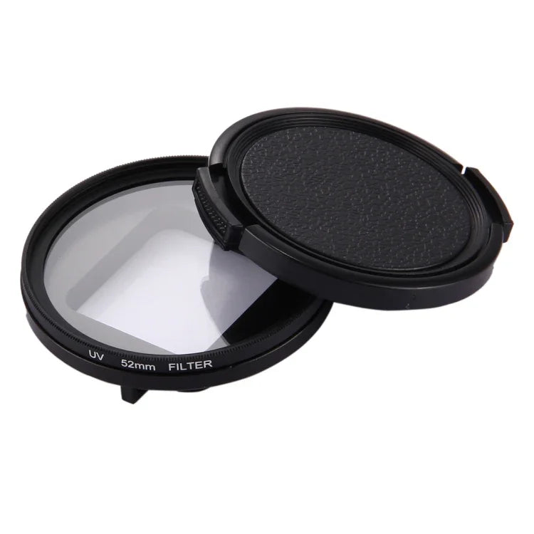 52mm 三合一圓形UV鏡頭濾鏡，附蓋，適用於GoPro HERO7 Black/6/5，52mm UV鏡
