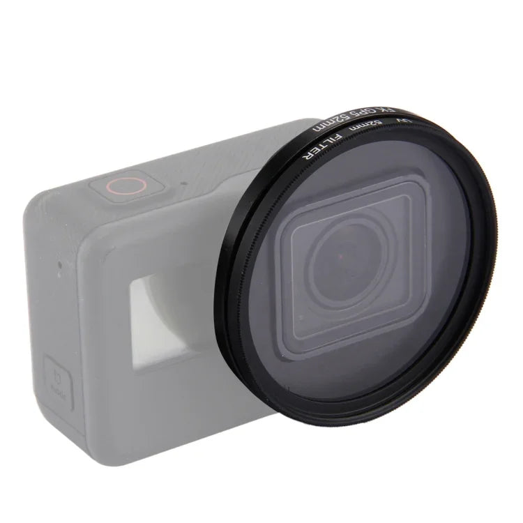 52mm 三合一圓形UV鏡頭濾鏡，附蓋，適用於GoPro HERO7 Black/6/5，52mm UV鏡