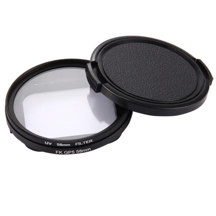 58mm 3合1 圓形 UV 鏡頭濾鏡，附蓋，適用於 GoPro HERO7 Black/6 /5，58mm UV 濾鏡
