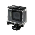 適用於 GoPro HERO6 /5 防水外殼保護套 + 帶扣空心背蓋 基本支架與螺絲，防水外殼