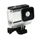 適用於 GoPro HERO6 /5 防水外殼保護套 + 帶扣空心背蓋 基本支架與螺絲，防水外殼